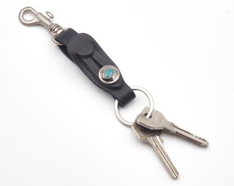 Handmade keyring with mystic eye ,keychain,leather charm,