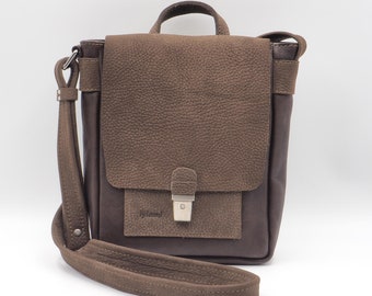 Men's messenger bag in brown calf leather ,named Jazz