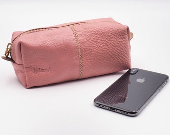 Leather case,cosmetic case,in various colors, named  Petra MADE TO ORDER