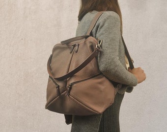 Handmade leather backpack,shoulder bag ,named IRIA ,made to order