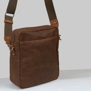 Handmade Waxed Canvas Leather Men's Messenger Bag , Named Trojan Paris ...