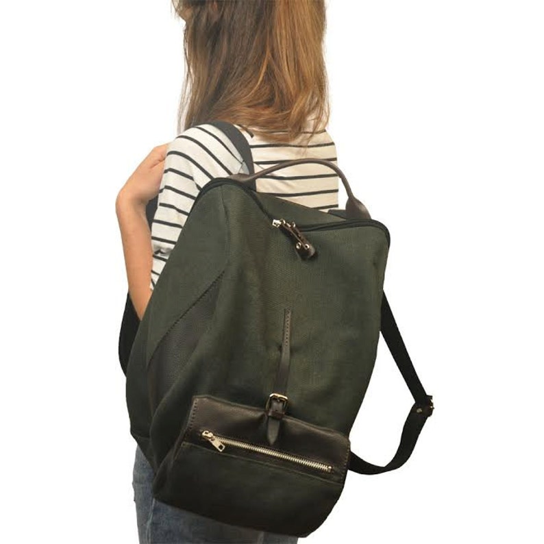 Stylish Backpack for Men and Women in Cotton Canvas-leather - Etsy