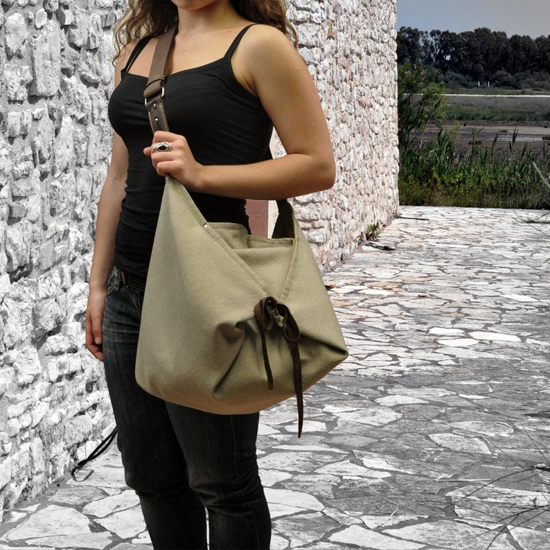 Hobo, cross body bag in cotton fabric with leather details,Harlequin in safaricolor MADE TO ORDER image 1