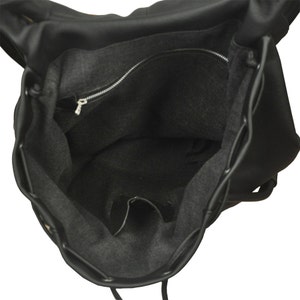 Handmade Leather Backpack, Shoulder Bag, Named Daphne in Matte Black ...
