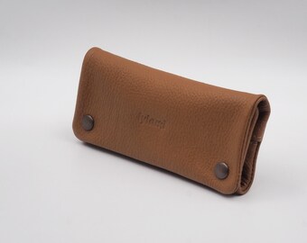 TOBACCO CASE "ROLLING",rolling cigarettes pouch,handmade, in tabac leather