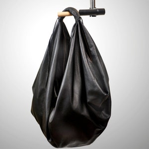 Hobo bag ,Medium sized in  black leather ,named Dimitra MADE TO ORDER