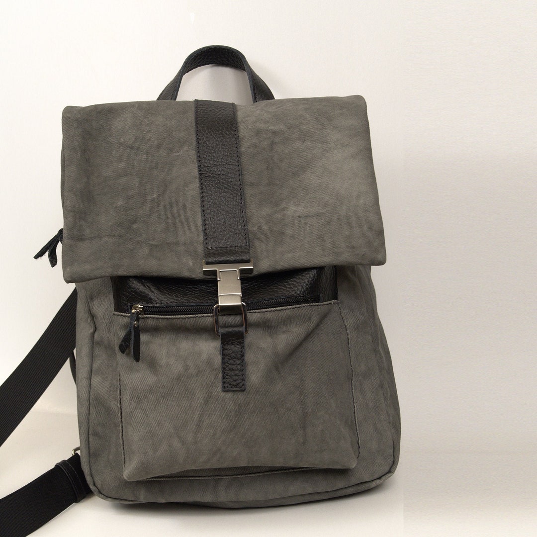 Unisex Backpack in Canvas-leathermens Bag Womens Bag Named - Etsy
