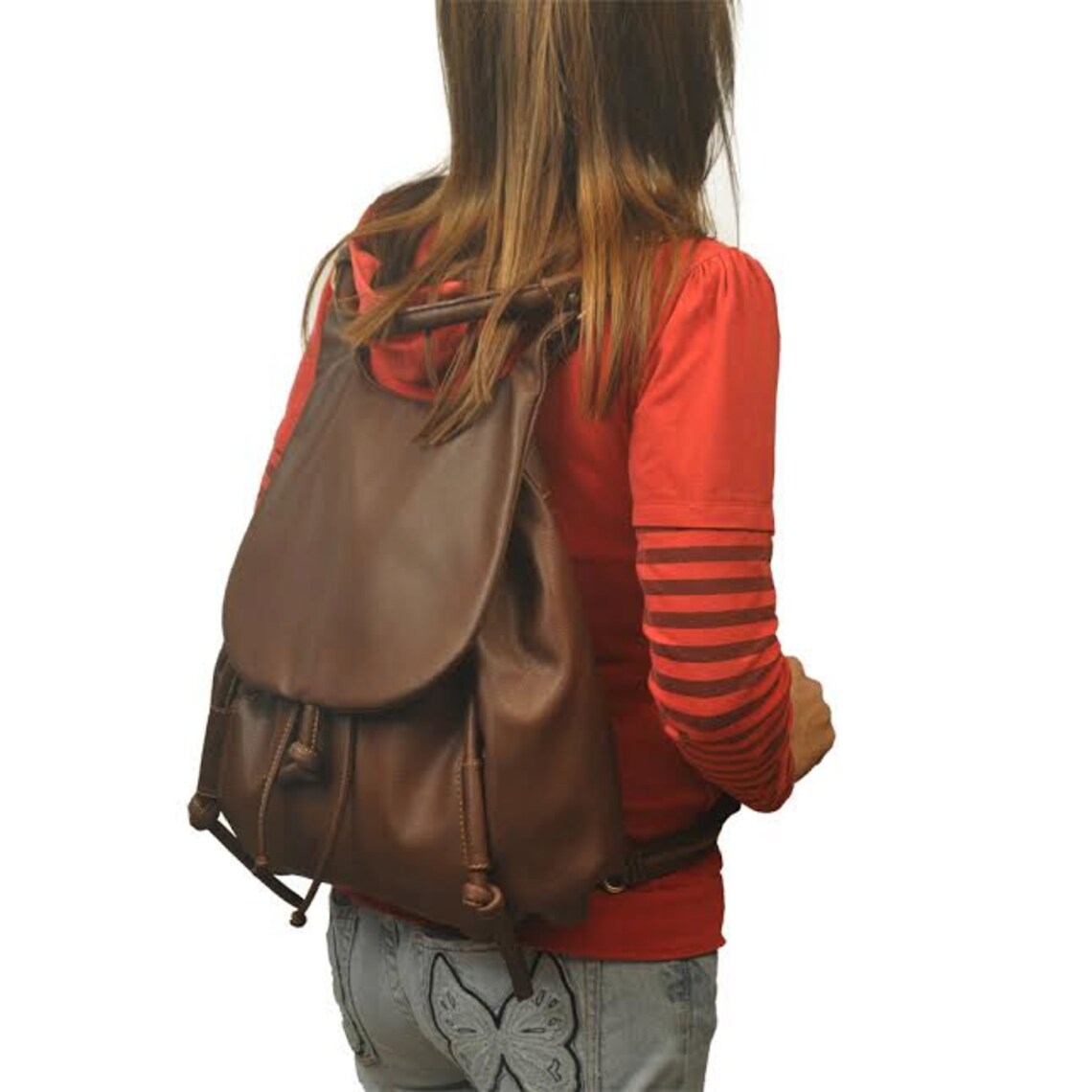 Handmade leather shoulder bag backpack messenger named Etsy