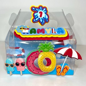 Pool Party Goodie Boxes, Summer Treat Boxes, Summer Birthday, Summer Birthday Decor, Water Birthday