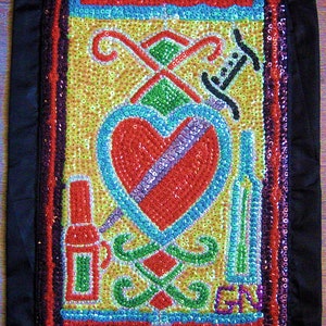 Haitian  Erzulie Danthor voodoo or vodou flag