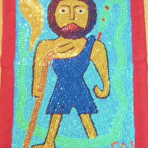 Haitian Papa Legba voodoo or vodou flag