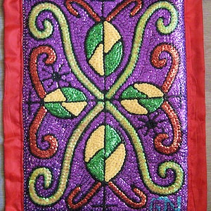 Haitian Carrefour voodoo or vodou flag