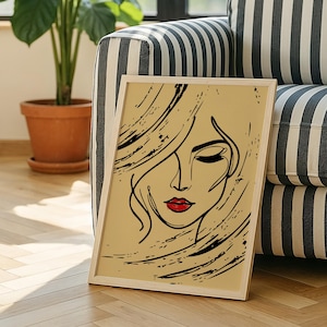 Ritratto di una donna in stile schizzo, molto carino