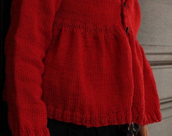 Princess Peplums cardigan knitting pattern Instant Download