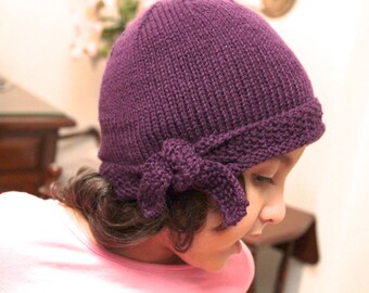 Bow Knot hat knitting pattern Instant Digital download