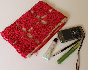 Flower Motif Crochet  Clutch Pattern Instant Download