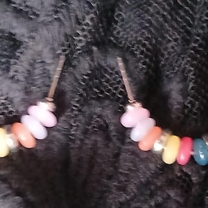 Handmade hoop style beaded earrings