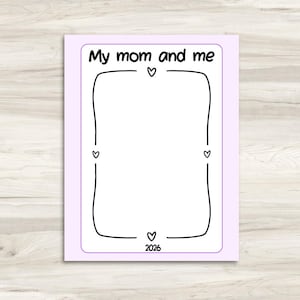 Mother’s Day Drawing Template for Kids | Printable Mom Portrait Worksheet | Classroom Activity | DIY Mother’s Day Gift | Preschool Kinder