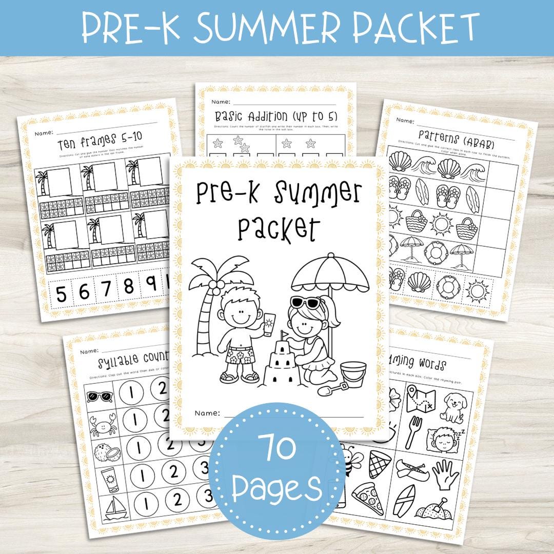 Summer Pre-k Packet | Kindergarten Readiness Workbook | Teacher-created ...