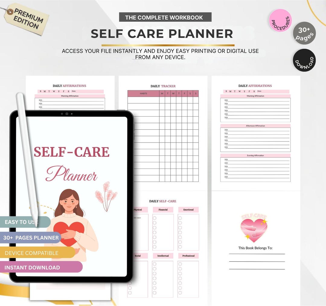 Self Care Planner Printable | Wellness & Mental Health Journal PDF ...