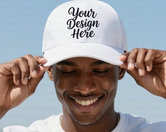 Dad Cap Mockup, Classic Dad Hat Mock up, Male Model, Store Graphics, JPEG File, Digital Download