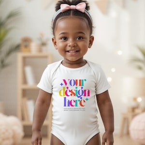 Baby Bodysuit Mockup, White Bodysuit Mock-up, Onesie Mockup, Infant Fine Jersey Bodysuit Mockup, Baby Vest Mockup, Print on demand Mockups