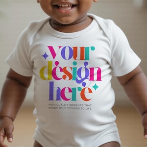 Baby Boy Bodysuit Mockup, White Bodysuit Mockup, Onesie Mockup, Infant Fine Jersey Bodysuit Mockup, Baby Short Sleeve Mockup Print on demand