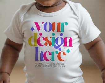 Baby Boy Bodysuit Mockup, White Bodysuit Mockup, Onesie Mockup, Infant Fine Jersey Bodysuit Mockup, Baby Short Sleeve Mockup Print on demand