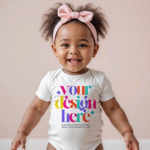 Baby Bodysuit Mockup, White Bodysuit Mockup, Onesie Mockup, Infant Fine Jersey Bodysuit Mockup, Baby Clothing Mockup, Print on demand Mockup