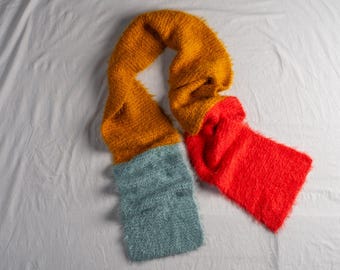 Hand-Knitted Wool Blend Scarf: Long, Colorful, Cozy Winter Wear