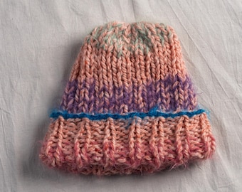 Chunky Knit Wool Beanie: Hand-Knitted Slouchy Winter Hat