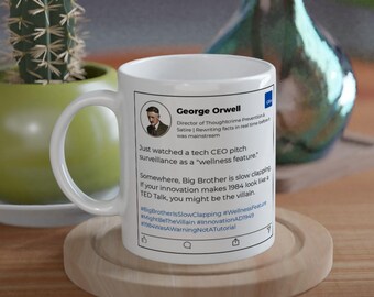 George Orwell LinkedIn Meme Mug – Sarcastic Innovation Mug
