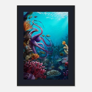 Vibrant Octopus Wall Art – Framed, Canvas, or Acrylic Prints