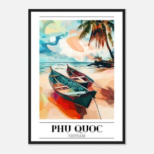 Framed Vietnam Poster - Phu Quoc Wall Art - Gift for Traveller