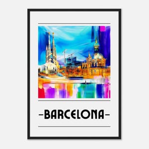 Poster de voyage à Barcelone - Art mural européen imprimable - Téléchargement numérique