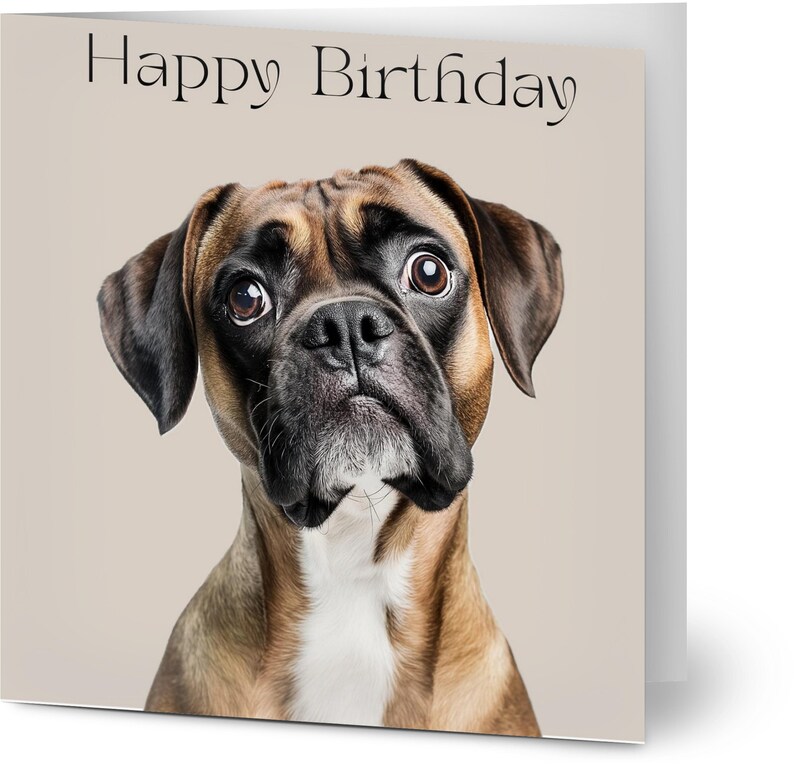 Boxer Birthday Card – Dog Greeting Card With Envelope - Etsy UK