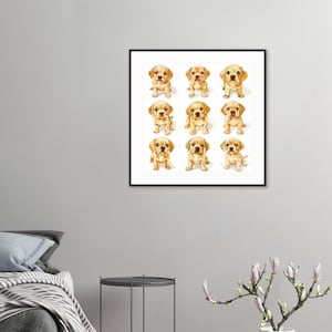 Adorable Golden Retriever Printable Wall Art – Instant Download