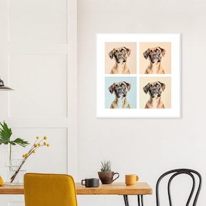 Boxer Dog Wall Art - Vintage Filter Print - Framed, Canvas or Acrylic Print
