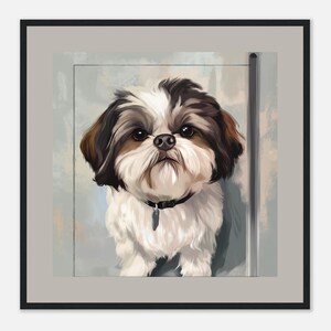 Framed Shih Tzu Portrait: Dog Lover Wall Art