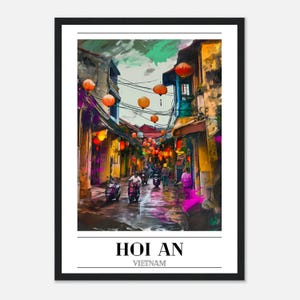 Framed Vietnam Poster - Hoi An Wall Art - Gift for Traveller