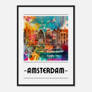 Amsterdam Travel Poster – European Printable Wall Art – Digital Download