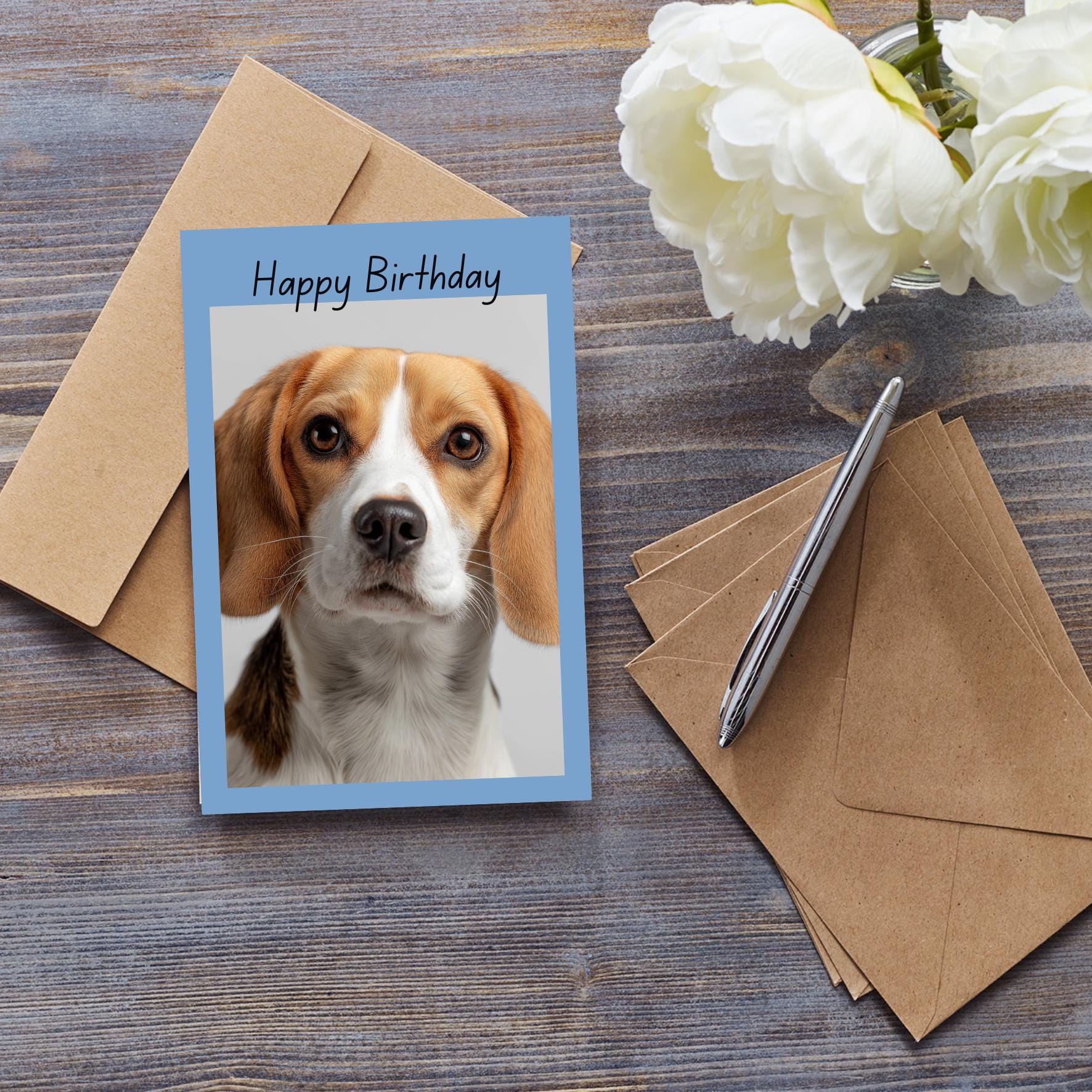 Beagle Birthday Card – Dog Greeting Card With Envelope - Etsy
