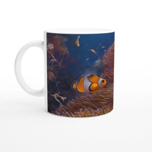 Clownfish Coffee Mug – Ocean Lover Gift – Ceramic or Porcelain Cup - Marine Life Sea Print