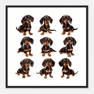 Framed Dachshund Print - Adorable Dog Wall Art - Ready to Hang