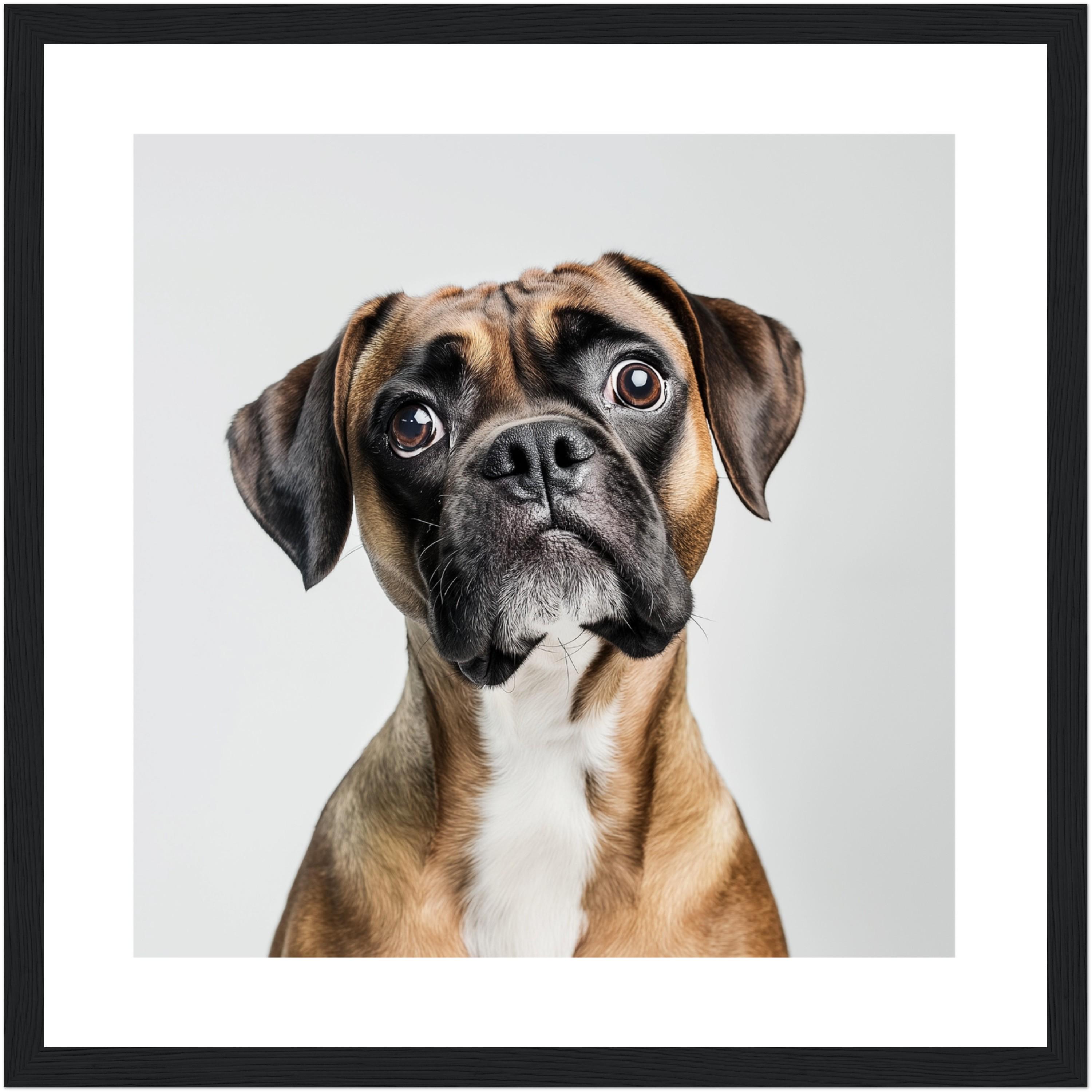 Poster In Metallo 'Boxer Dog L' - Targa Decorativa In Latta 20x30 Cm, Idea Regalo Per Amanti Del Cane Boxer, Arredo Retrò Per Parete