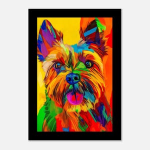 Yorkshire Terrier Illustration: Colorful Dog Lover Art Print - Framed, Canvas, or Acrylic