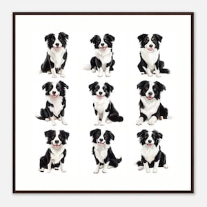 Framed Border Collie Print - Adorable Dog Wall Art - Ready to Hang