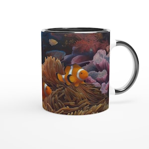 Clownfish Coffee Mug – Ocean Lover Gift – Ceramic or Porcelain Cup - Marine Life Sea Print