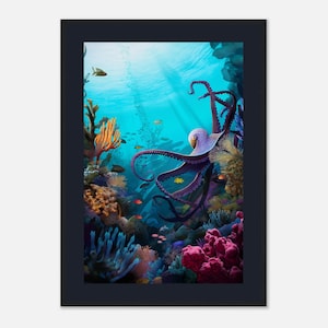 Vibrant Octopus Wall Art – Framed, Canvas, or Acrylic Prints
