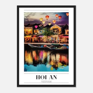 Framed Vietnam Poster - Hoi An Wall Art - Gift for Traveller